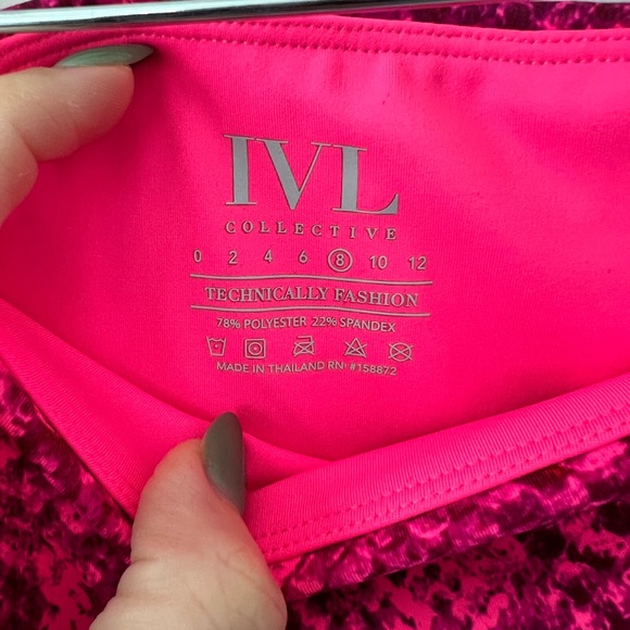 IVL Collective Pink Snakeskin Workout leggings size 8 - Picture 2 of 2